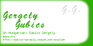 gergely gubics business card